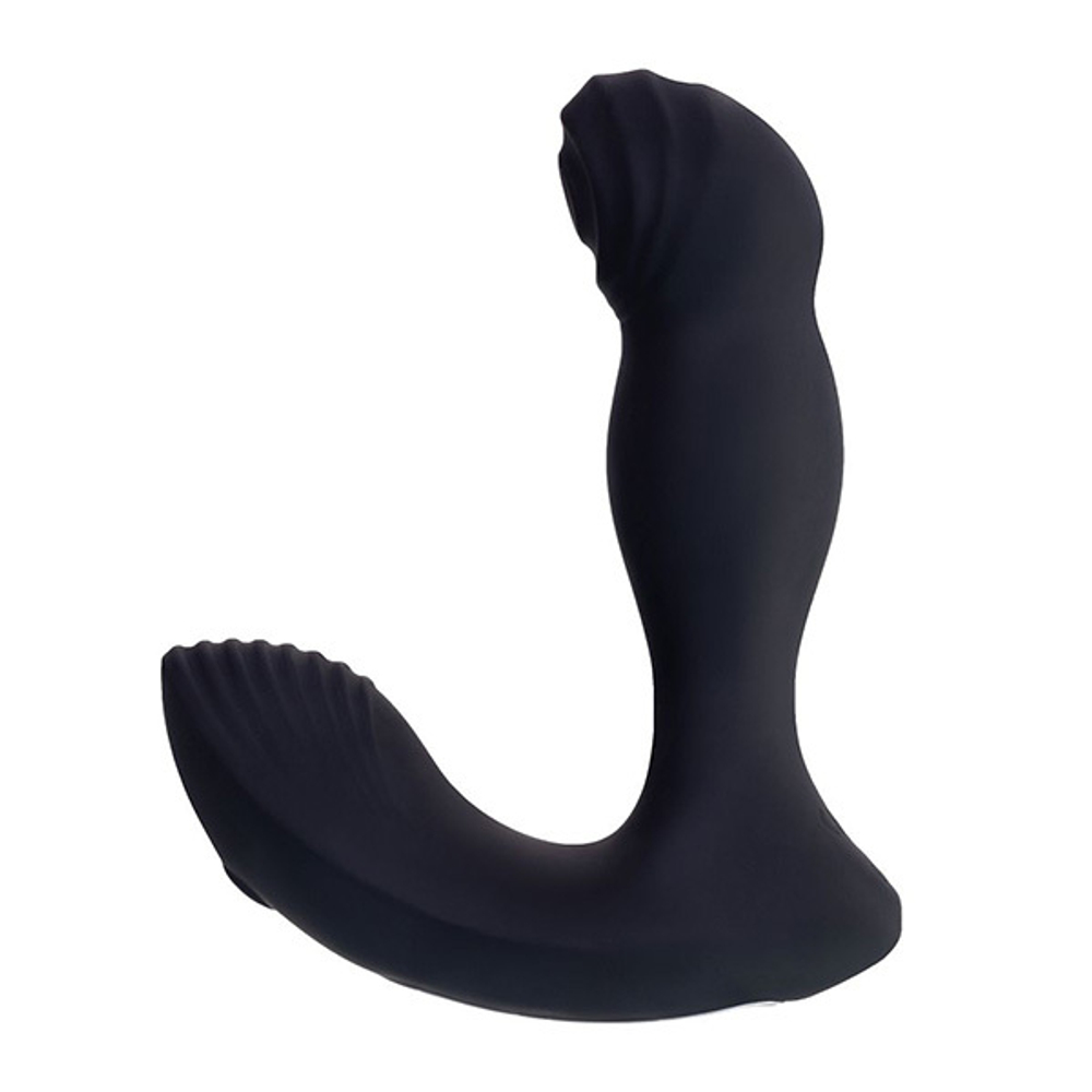 Черный вибростимулятор простаты с пультом ДУ Erotist Toys Mounto