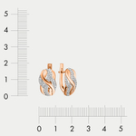 Серьги с фианитами для женщин из розового золота 585 пробы (арт. 121-1383_f-201)