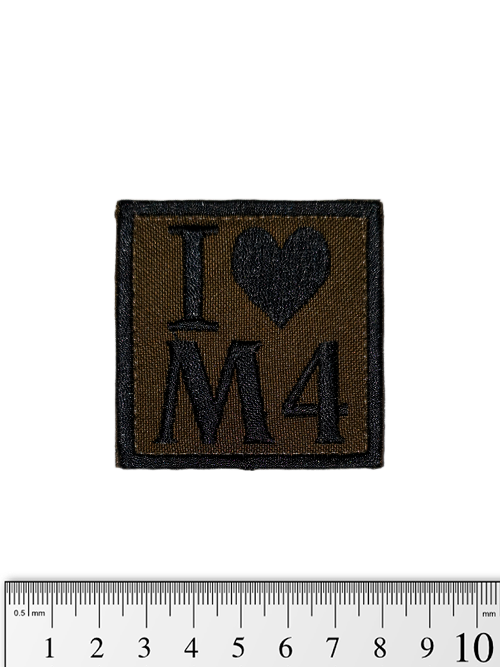 Шеврон I Love M4 вышивка. Олива