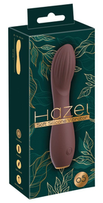 Коричневый вибратор с рельефной головкой Hazel 05 - 15 см. (Цвет: коричневый)