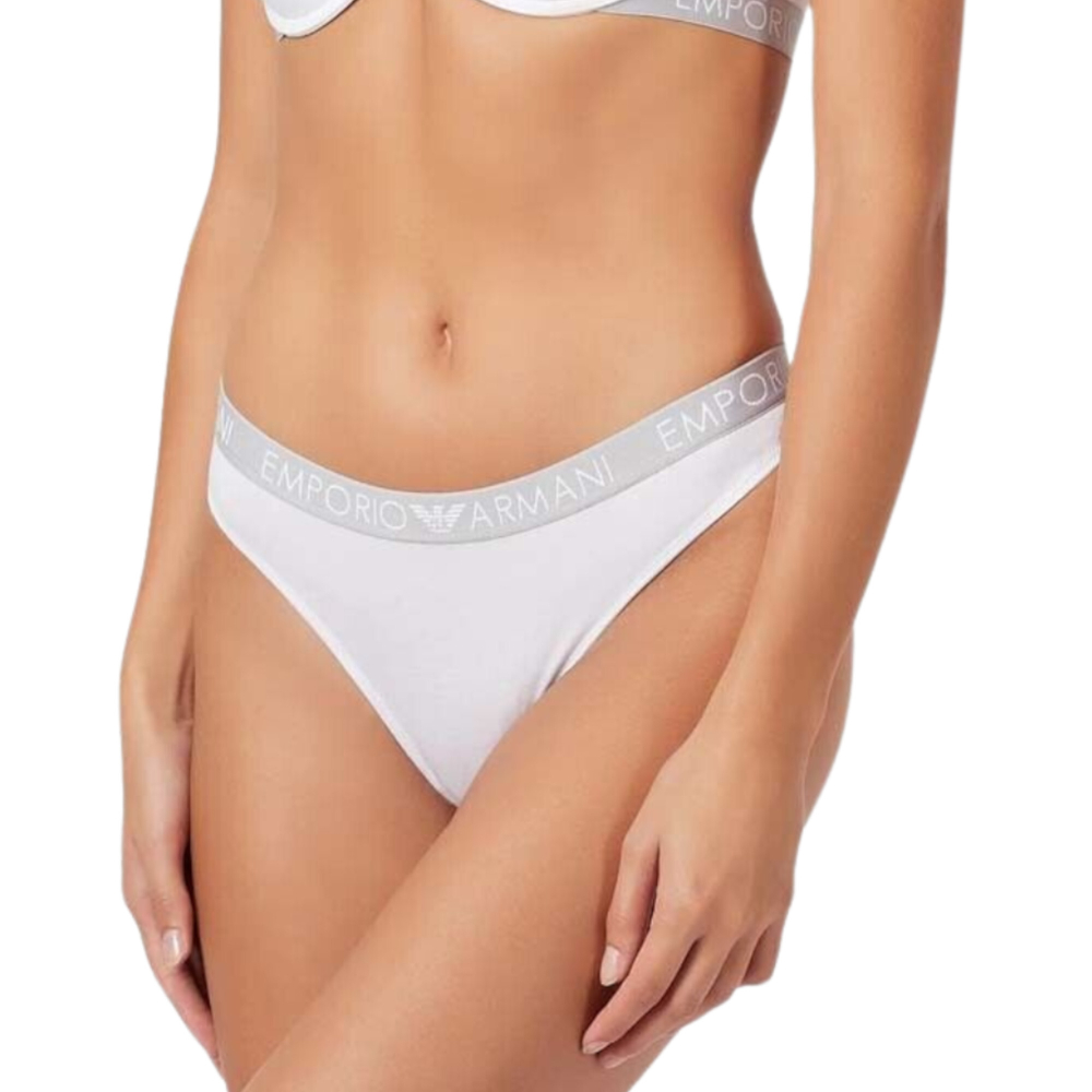 Женские трусы тонги набор из 2 штук (белый, черный) Emporio Armani 163333_CC318 00911