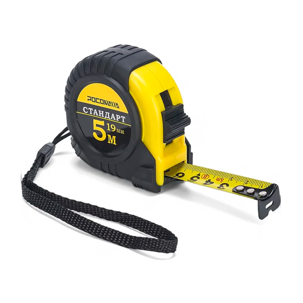 Рулетка в обр.корпусе СТАНДАРТ (5,0 м; 19 мм) "РОСОМАХА" (601519)