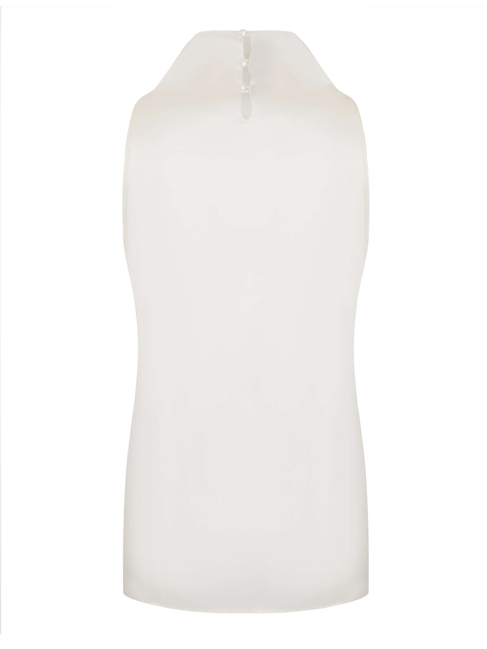 Топ с воротником стойкой из натурального шелка