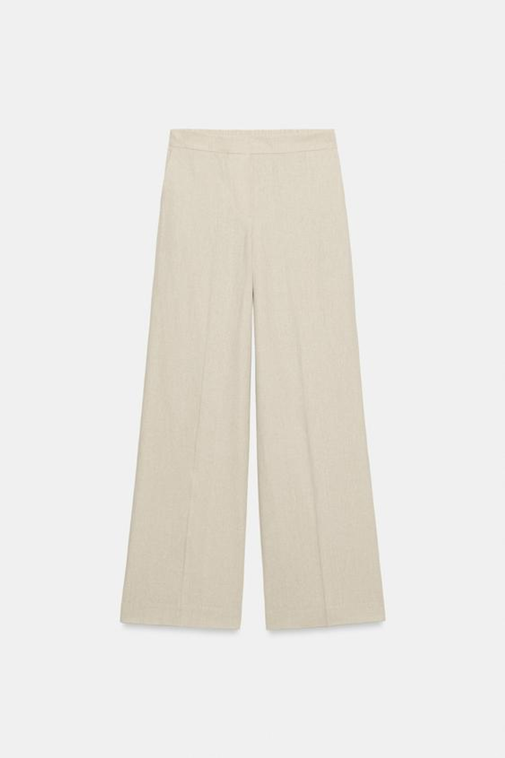 ZARA ПРЯМЫЕ БРЮКИ ИЗ ЛЬНА, СВЕТЛО-БЕЖЕВЫЙ