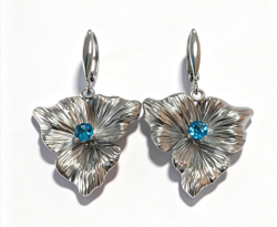 Ювелирные серьги из серебра 925 пробы с фианитами