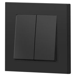 Переключатель Intro Accent 6-107-05 двойной, 10А-250В, IP20, СУ, AL/CU, антрацит | Intro