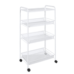 Этажерка "Ладья 34 КС" 3 полки + столешница на колесиках белый