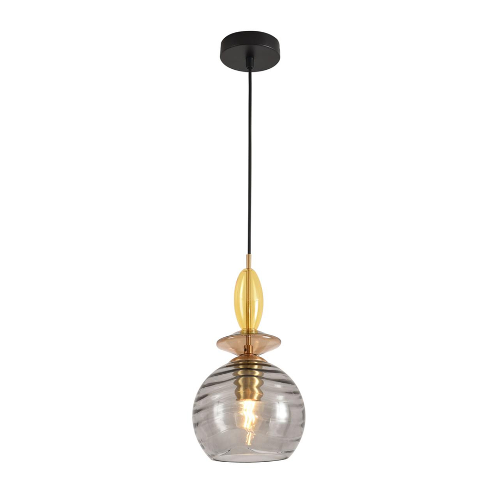 8299/1A MODERNI LN26 368 бронза/смоки/амбер/желтый, металл/стекло Подвес E27 1*40W 220V WALMA