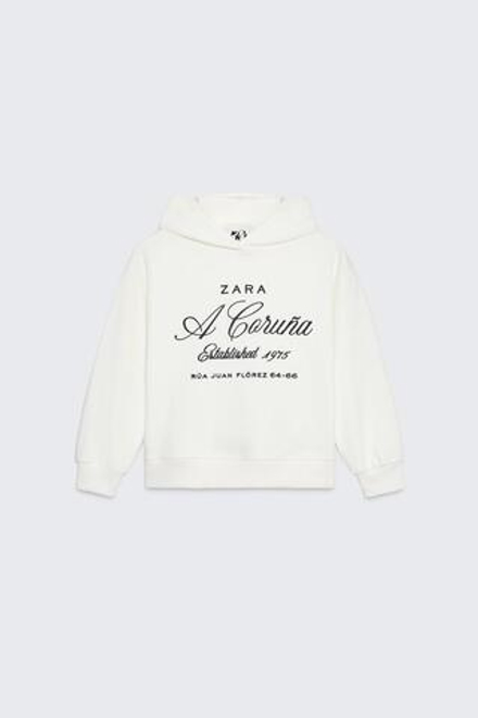 ZARA ТОЛСТОВКА С ПРИНТОМ © 50TH ANNIVERSARY, ЖЕЛТОВАТО-БЕЛЫЙ