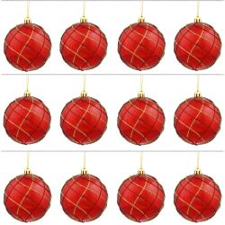 GAEM Набор из 12шт Украшение новогоднее Шар "Алмазная сетка", D 8 см, L35 W27 H9 см