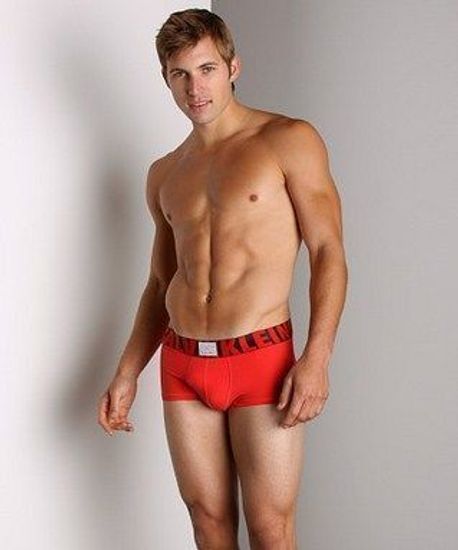 Мужские трусы боксеры Calvin Klein X Word Trunk Crimson (боксеры красные с черной резинкой и красными буквами)модал)
