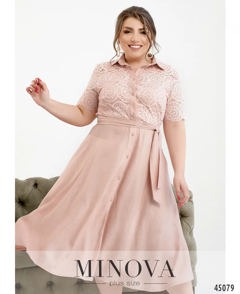 Платье 2179Б-пудровый Minova