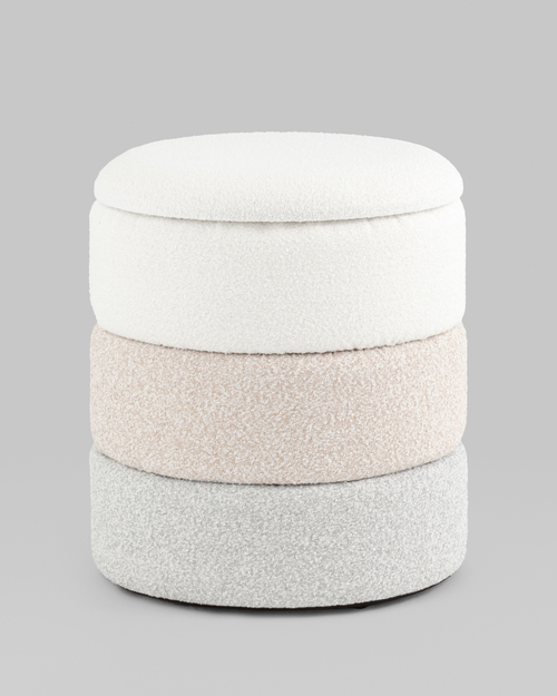 Пуф с ящиком Hive XS букле бежевый