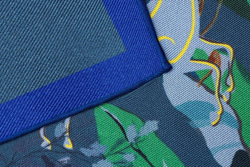 Шелковый платок 90x90 Mollen Таинственный лес темно-бирюзовый