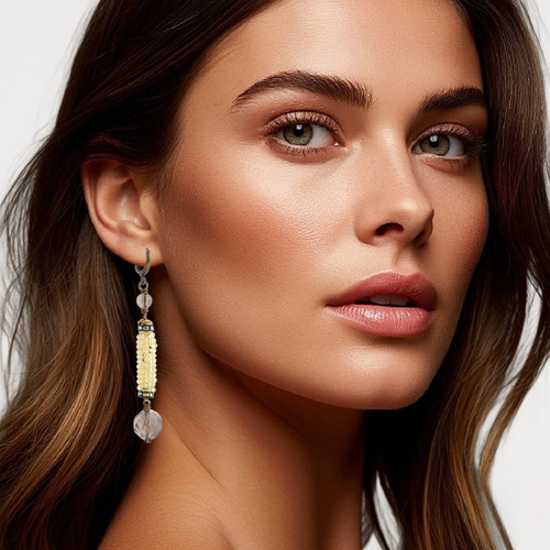 Серьги с дымчатым кварцем