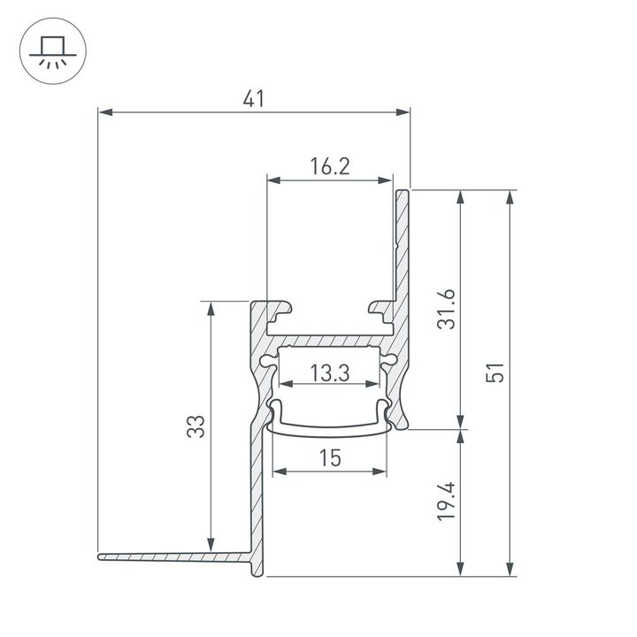 Профиль Arlight ARH-Сeil-S14-Shadow-2000 White 038594