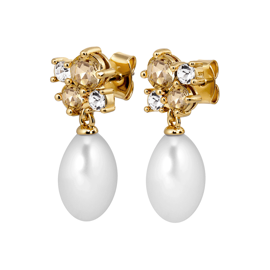 Серьги Dyrberg Kern PETUN SG GOLDEN / WHITE PEARL 480054
