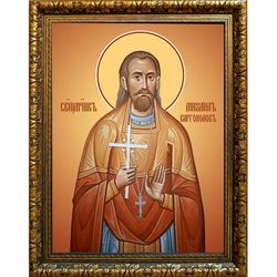 Михаил Каргополов, священномученик пресвитер. Икона на холсте.