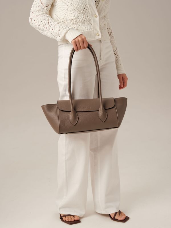 Кожаная сумка Viki DBR 31341 тауп