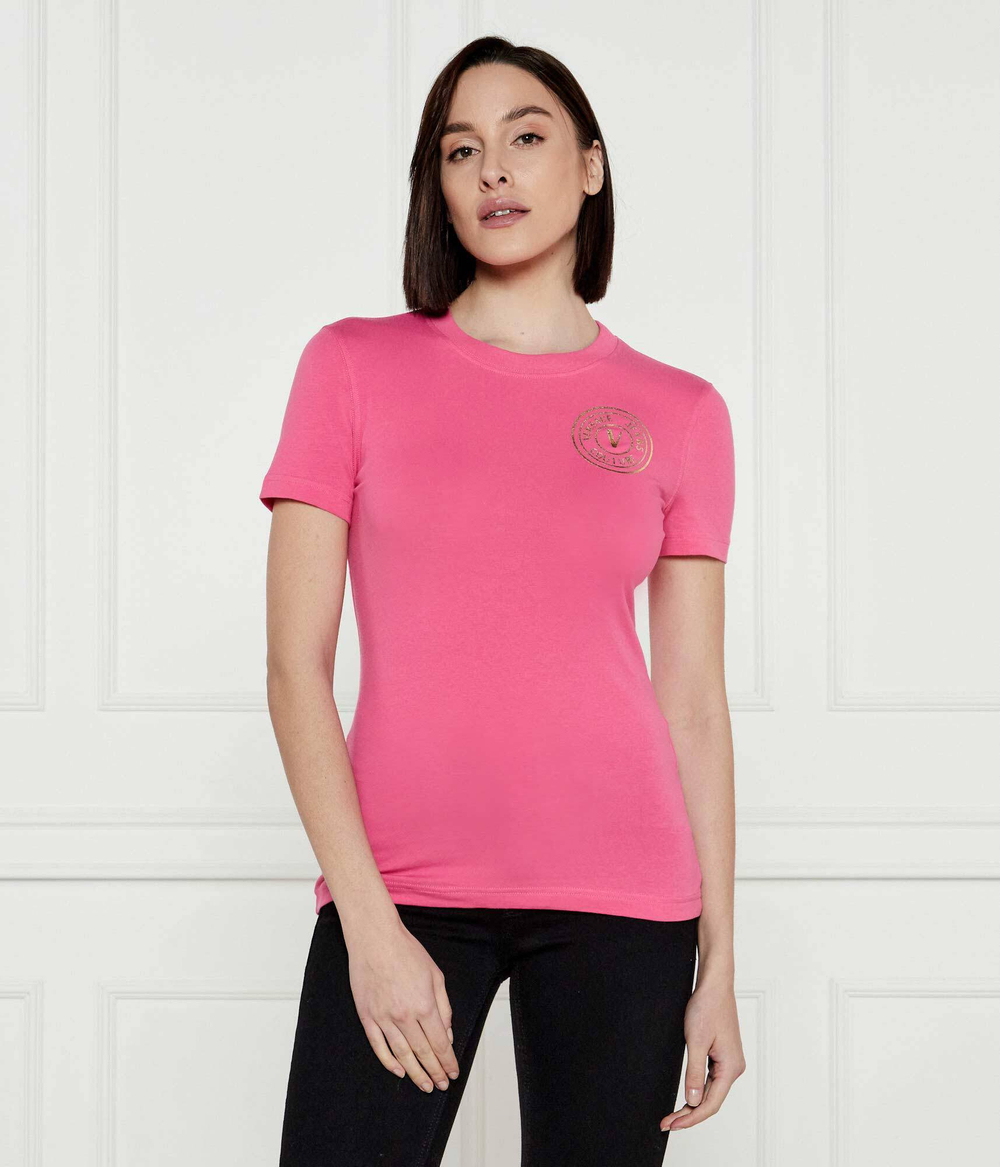 Футболка Versace Jeans Couture - розовый(78HAHT00CJ03T)