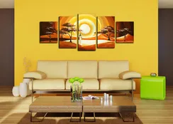 Модульная картина"Девушка на восходе"