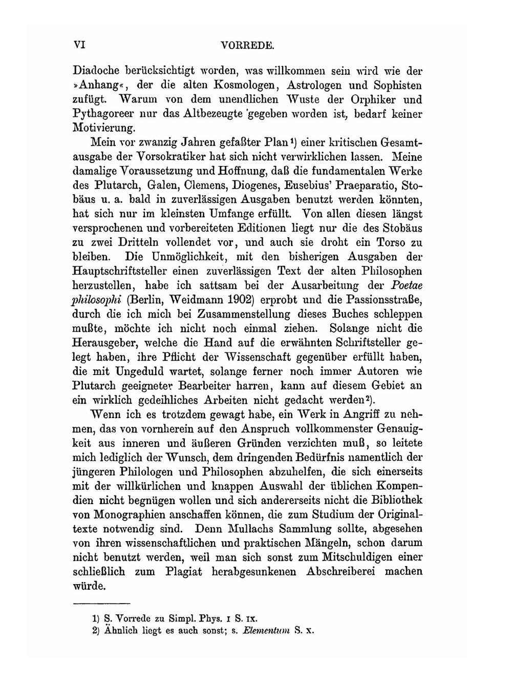 Die Fragmente der Vorsokratiker. Band 1 | H. Diels