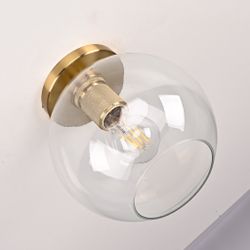 Потолочный Светильник Rh Utilitaire Globe Shade Flushmount Brass By Imperiumloft