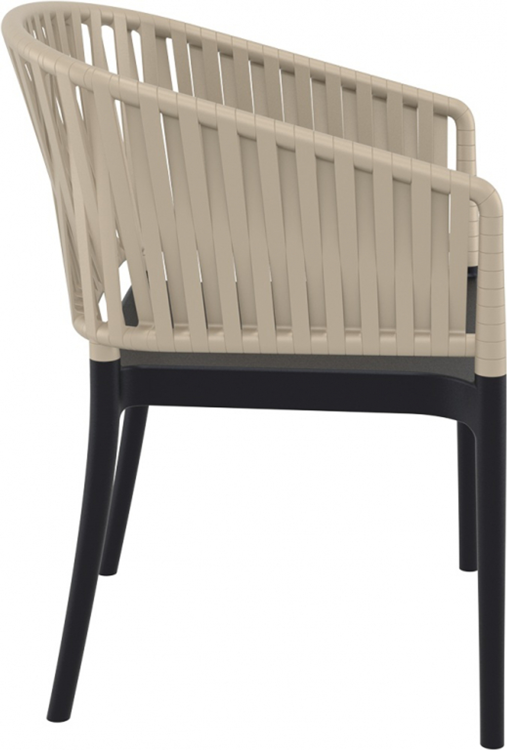 Кресло пластиковое Siesta Contract Portofino, черный, бежевый