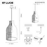 SL1513.403.01 Светильник подвесной ST-Luce Черный/Синий E27 1*40W