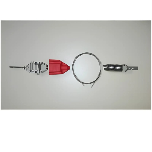 Крепления и трос для дорожки (1 храповик; 1 пружина. Cтопорная пластина. Трос 4мм. (51м)