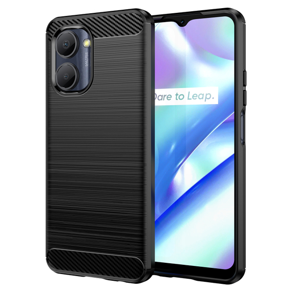 Чехол в стиле карбон для смартфона Realme C30, серии Carbon от Caseport