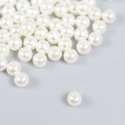 Бусины для творчества пластик "Жемчуг" (набор 100 шт) 0,6х0,6 см 1056516
