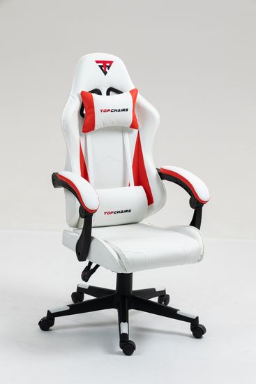 Кресло спортивное TopChairs Phantom бело-красный