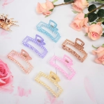 Заколка-краб для волос на блистере «Cruella- Прямоугольник», микс 6 цветов, 9 см