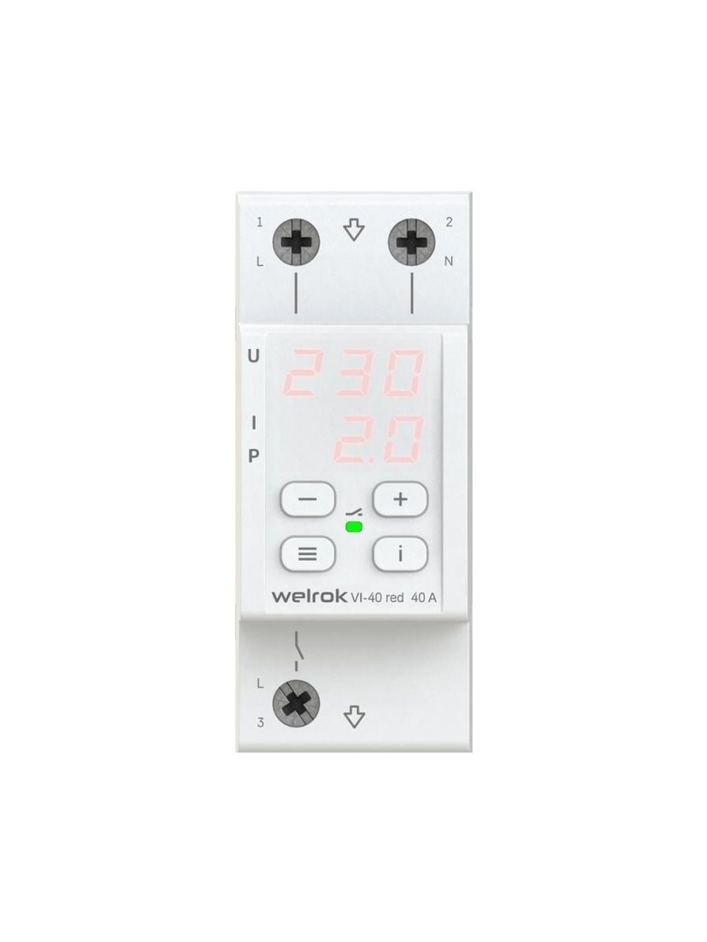 Реле напряжения с контролем тока VI-40 red Welrok 4660251140243