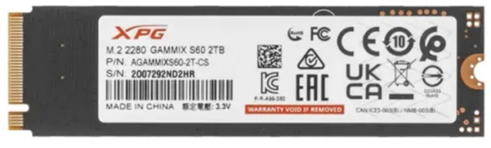 Накопитель SSD M.2 2280 ADATA AGAMMIXS60-2T-CS 2000 ГБ