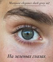 Темно-серые линзы c окантовкой на 12 мес. Marquise elegance dark gray m2 / Линзы для светлых и темных глаз с диоптриями