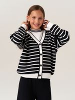 Кардиган для девочки в школу AT1010 черно-белый
