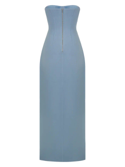 Платье макси корсетное с разрезом спереди