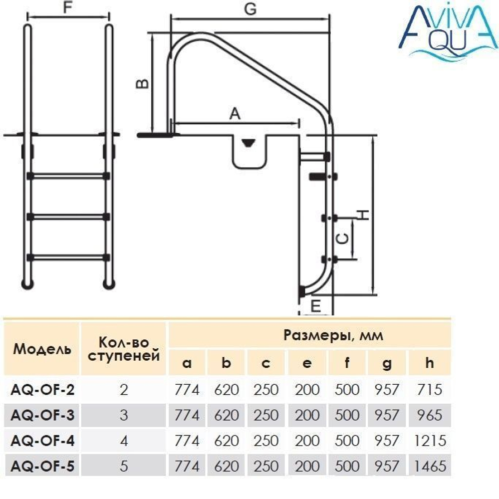 Лестница Aquaviva Overflow-315 (3 ступ.)