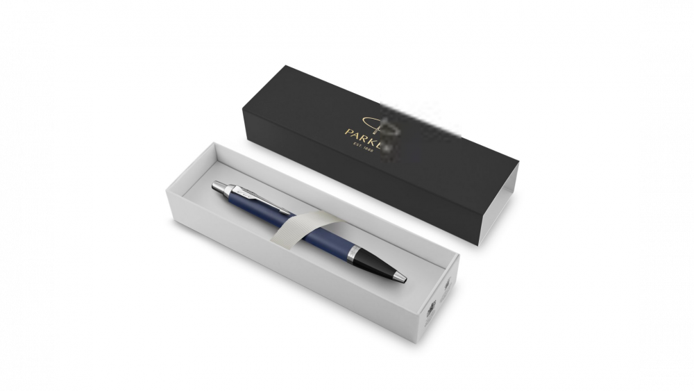 Шариковая ручка Parker IM Metal Matte Blue CT, стержень: M, цвет чернил: blue, в подарочной упаковке.