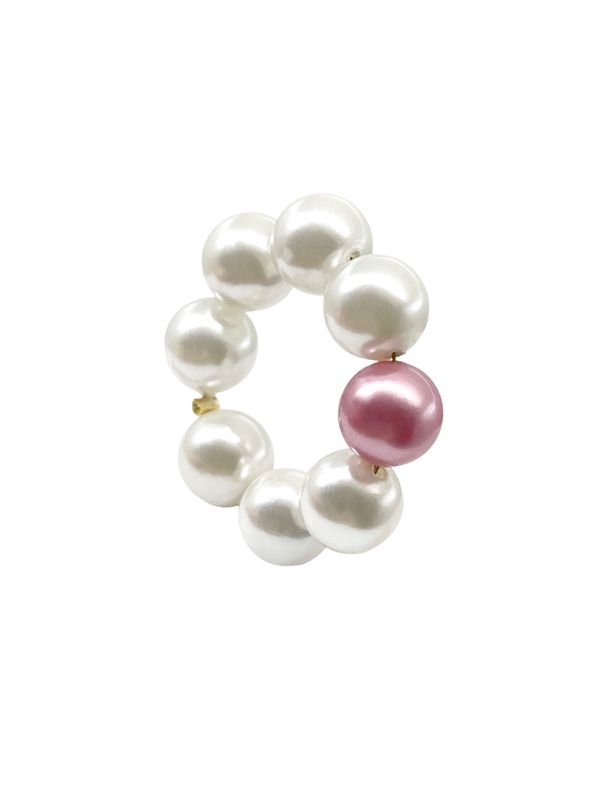 Подвеска Кольцо из жемчуга Майорка с контрастной вставкой