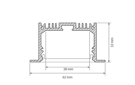 Профиль Arlight SL-LINIA62-F-2000 ANOD 019292