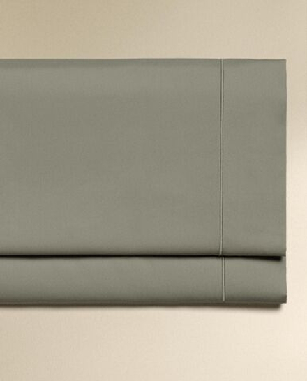 Zara Home - Простыня из сатина с подолом (300 нитей), синий, 160x280 см