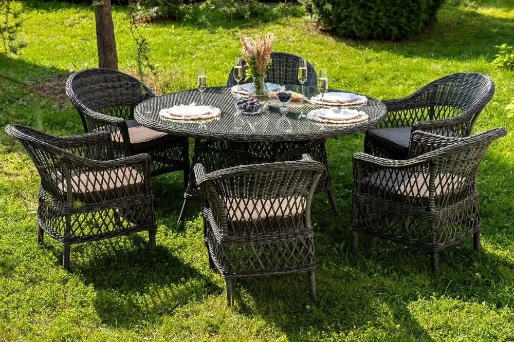 "Эспрессо–150 S" обеденная группа плетеная, цвет графит