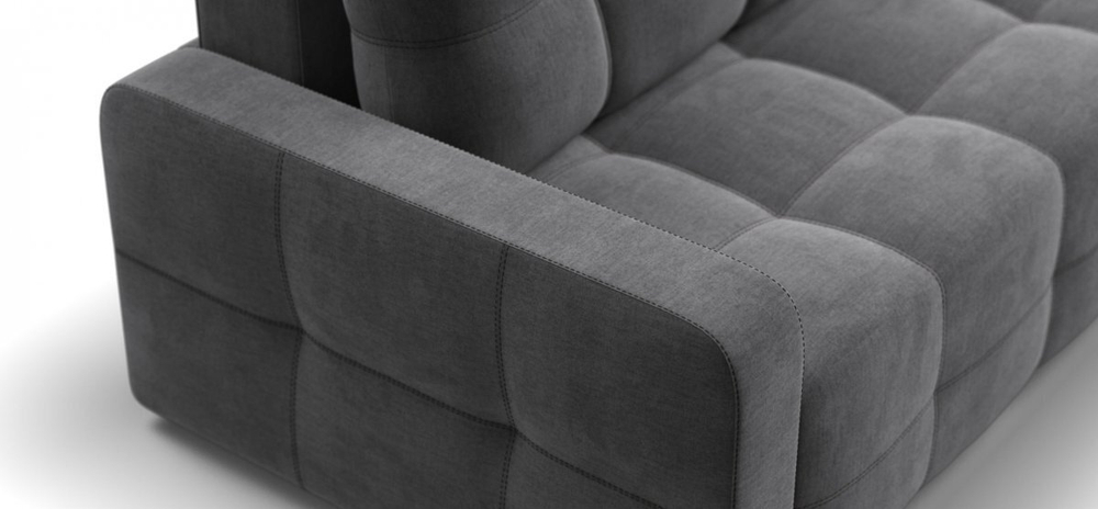 Угловой диван Денди Велюр Монолит серый