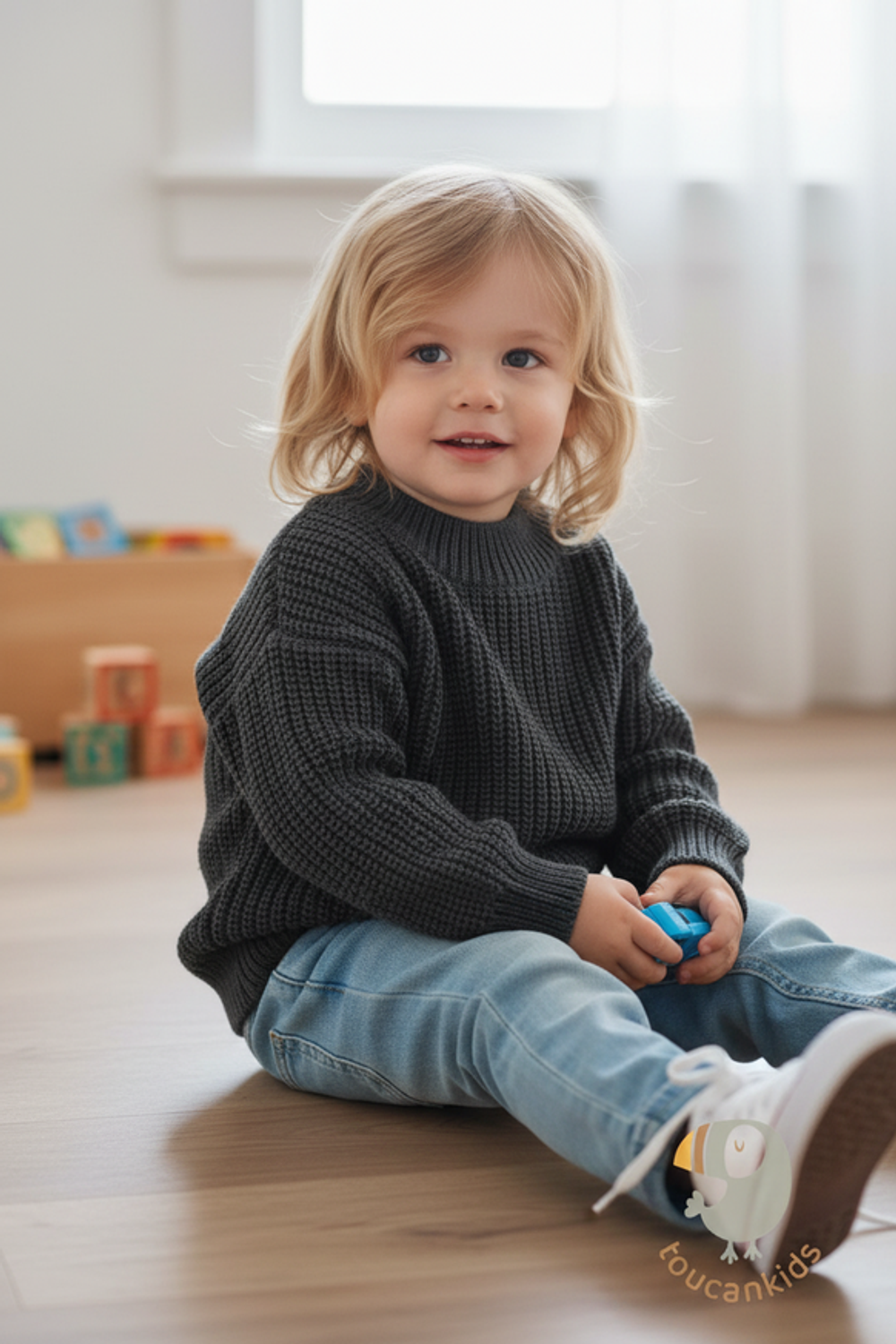 1000-53 Джемпер вязаный oversize classic (графит)