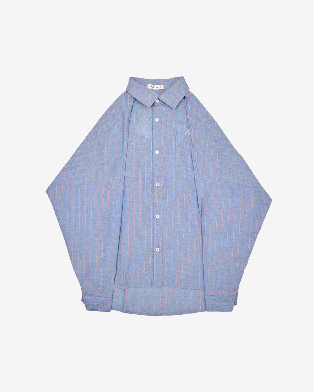 Рубашка One Two Oversized Striped синяя / оранжевая