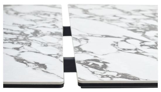 Стол VICENZA 180 раскладной GLOSS BULGARI WHITE, керамика / Черный