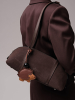 Женская замшевая сумка DBR 31225 коричневый шоколад